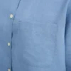 Oversize-Hemd aus Leinen – Seaside-Blau