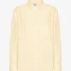 Oversize-Hemd aus Leinen – zartes Gelb