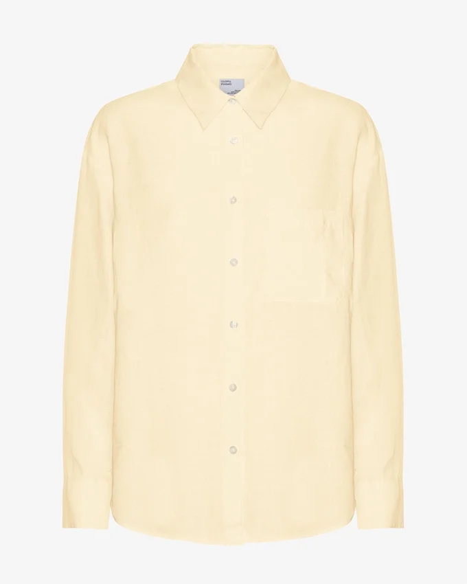 Oversize-Hemd aus Leinen – zartes Gelb