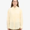 Oversize-Hemd aus Leinen – zartes Gelb