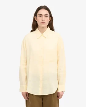 Oversize-Hemd aus Leinen – zartes Gelb
