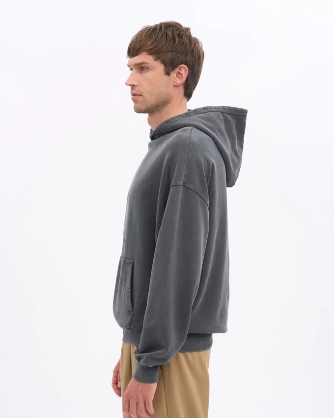 Oversize-Hoodie aus Bio-Baumwolle – Faded Black
