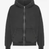 Oversize-Kapuzenjacke aus Bio-Baumwolle – Faded Black