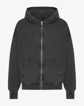 Oversize-Kapuzenjacke aus Bio-Baumwolle – Faded Black