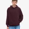 Oversize-Kapuzenpullover aus Bio-Baumwolle – Oxblood-Rot