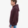 Oversize-Kapuzenpullover aus Bio-Baumwolle – Oxblood-Rot