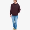 Oversize-Kapuzenpullover aus Bio-Baumwolle – Oxblood-Rot