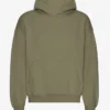 Oversize-Kapuzenpullover aus Bio-Baumwolle – staubiges Oliv
