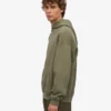 Oversize-Kapuzenpullover aus Bio-Baumwolle – staubiges Oliv