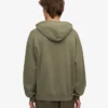 Oversize-Kapuzenpullover aus Bio-Baumwolle – staubiges Oliv