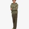 Oversize-Kapuzenpullover aus Bio-Baumwolle – staubiges Oliv