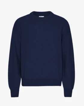 Oversize-Pullover aus Merinowolle – Marineblau