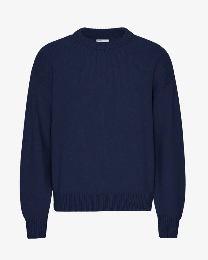 Oversize-Pullover aus Merinowolle – Marineblau