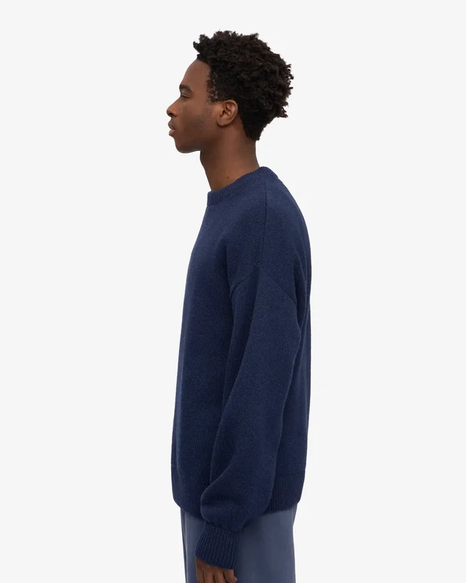 Oversize-Pullover aus Merinowolle – Marineblau