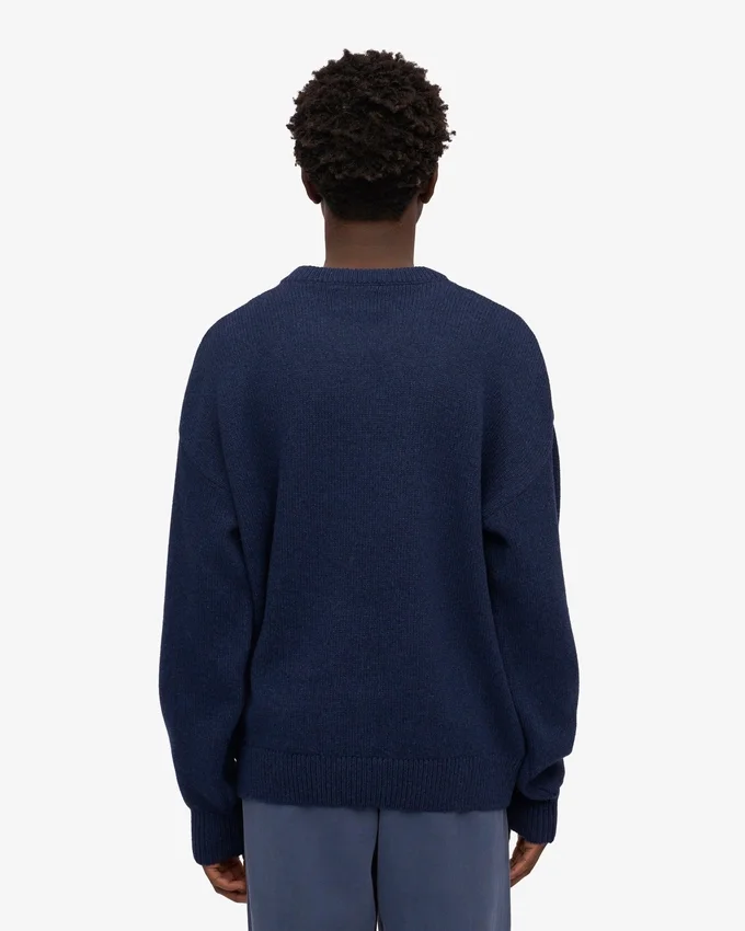 Oversize-Pullover aus Merinowolle – Marineblau