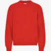 Oversize-Pullover aus Merinowolle – Rot-Mandarine