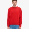 Oversize-Pullover aus Merinowolle – Rot-Mandarine