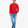 Oversize-Pullover aus Merinowolle – Rot-Mandarine
