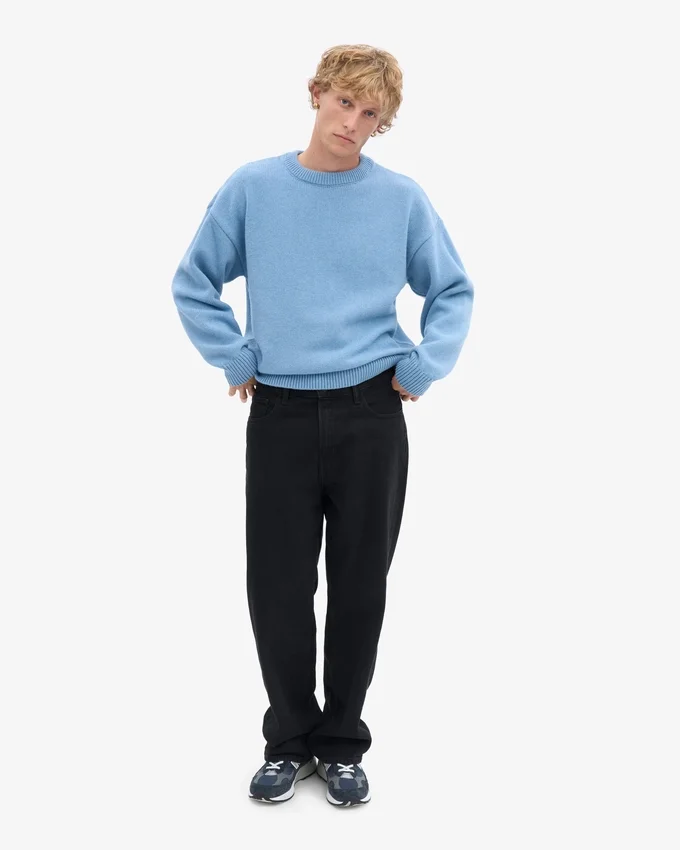 Oversize-Pullover aus Merinowolle – Seaside-Blau