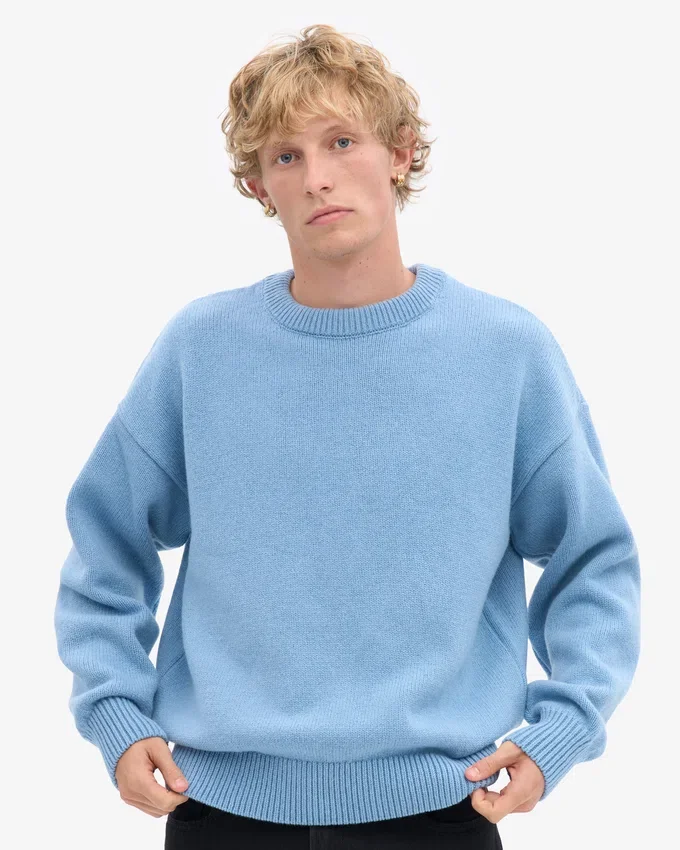 Oversize-Pullover aus Merinowolle – Seaside-Blau
