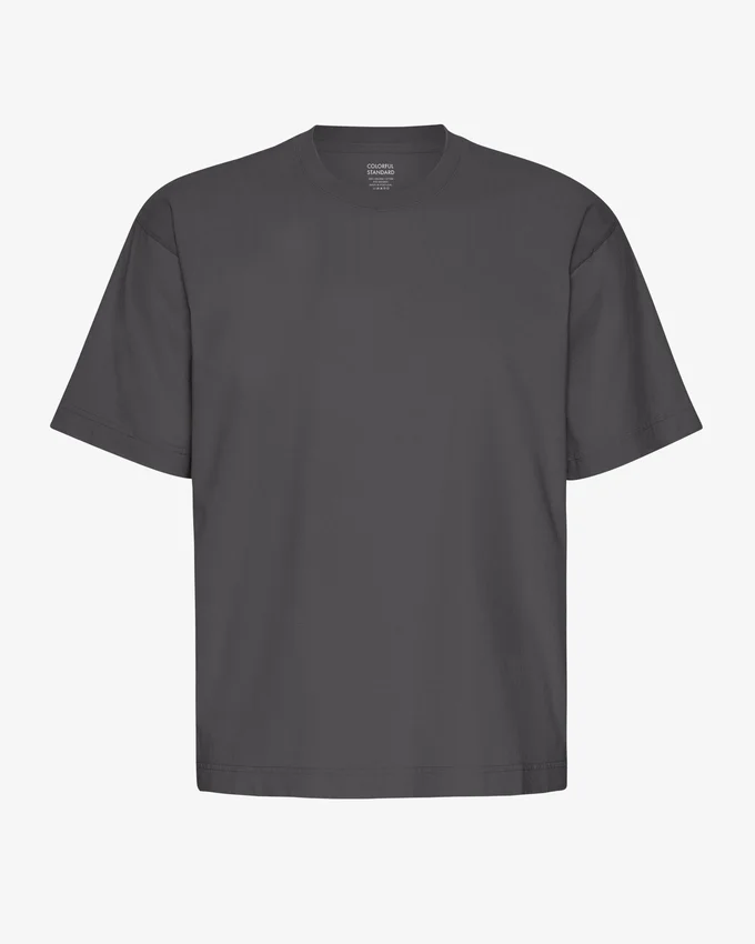 Oversize-T-Shirt aus Bio-Baumwolle – Lavagrau