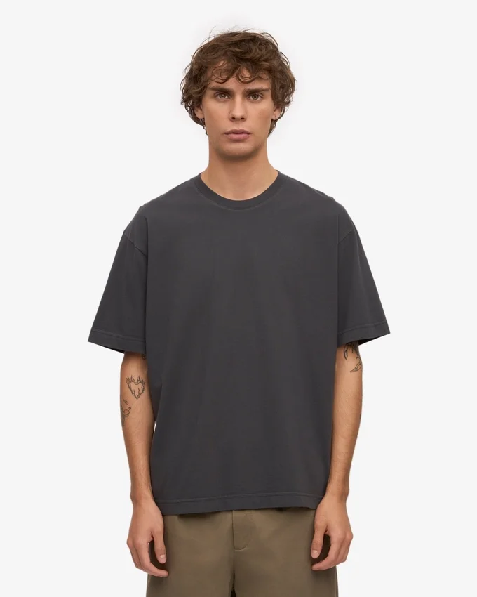 Oversize-T-Shirt aus Bio-Baumwolle – Lavagrau