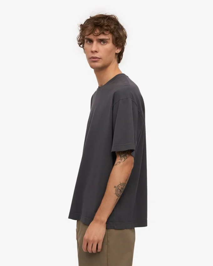 Oversize-T-Shirt aus Bio-Baumwolle – Lavagrau