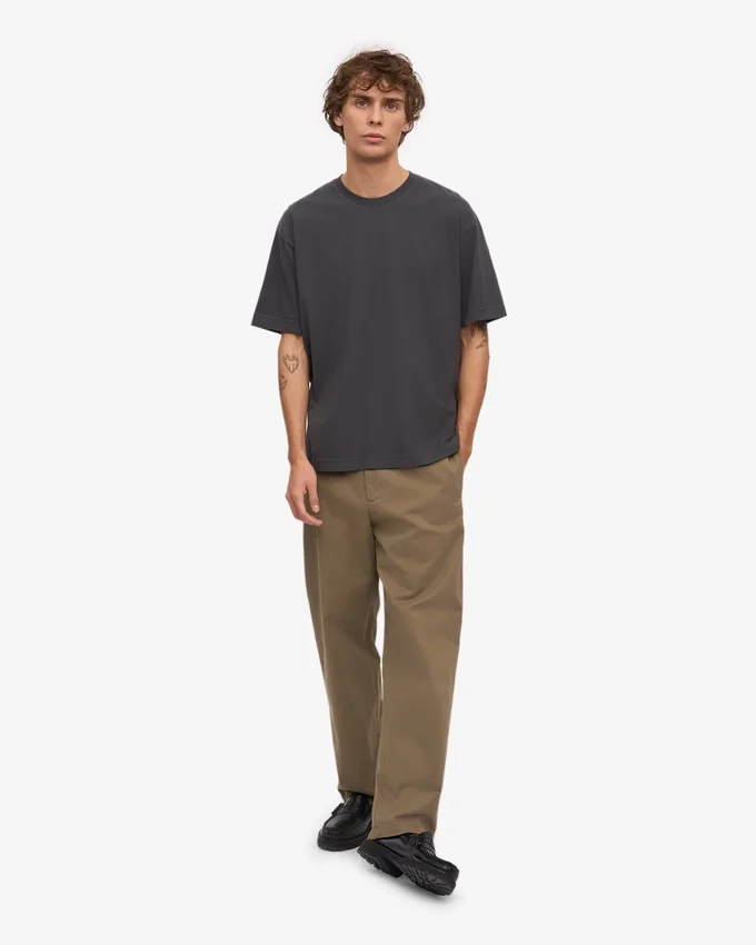 Oversize-T-Shirt aus Bio-Baumwolle – Lavagrau