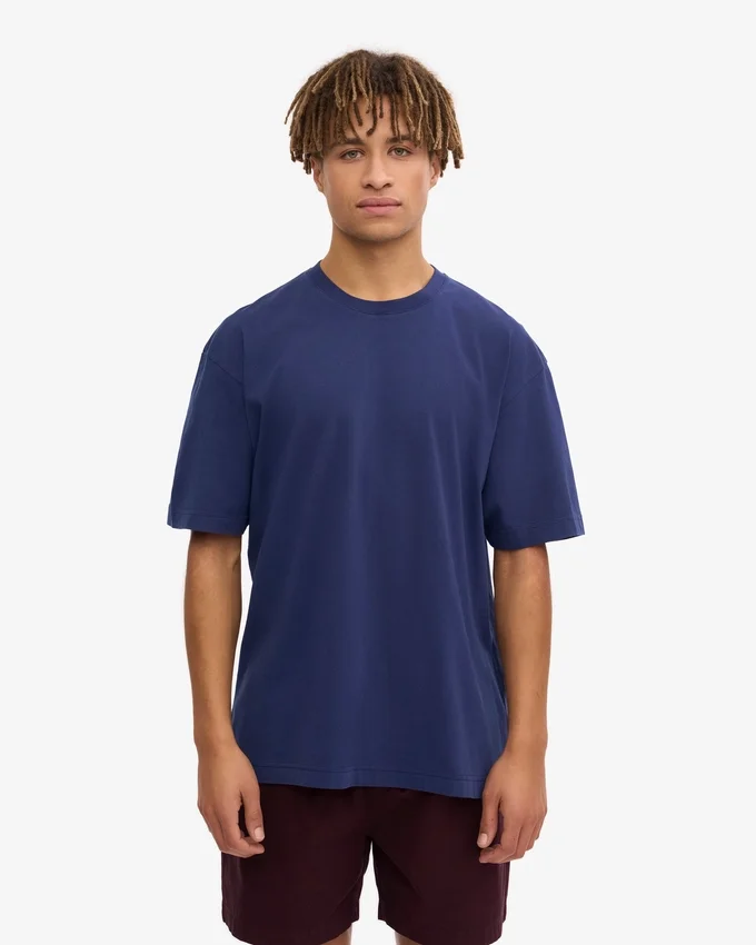Oversize-T-Shirt aus Bio-Baumwolle – Marineblau