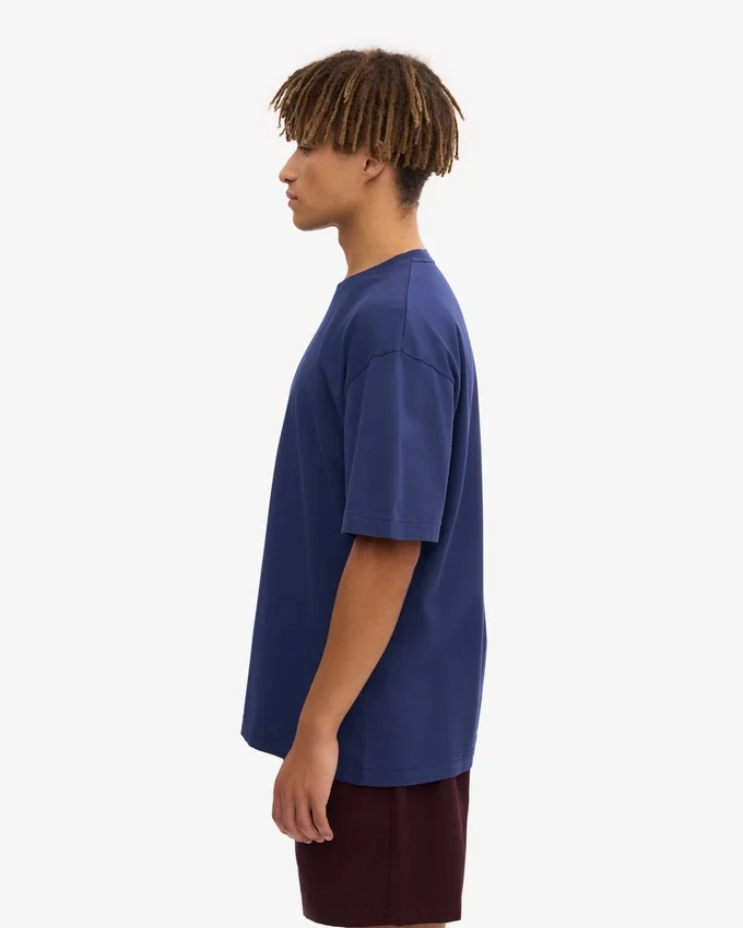 Oversize-T-Shirt aus Bio-Baumwolle – Marineblau