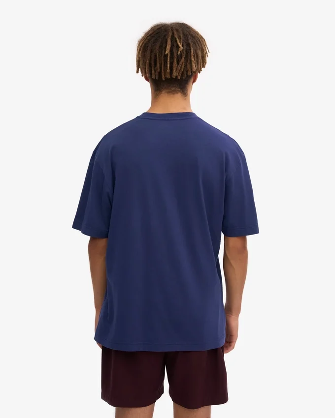 Oversize-T-Shirt aus Bio-Baumwolle – Marineblau