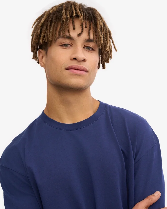 Oversize-T-Shirt aus Bio-Baumwolle – Marineblau