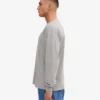 Oversize-T-Shirt aus Bio-Baumwolle mit langen Ärmeln – Grau meliert