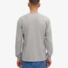 Oversize-T-Shirt aus Bio-Baumwolle mit langen Ärmeln – Grau meliert