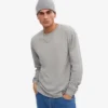 Oversize-T-Shirt aus Bio-Baumwolle mit langen Ärmeln – Grau meliert