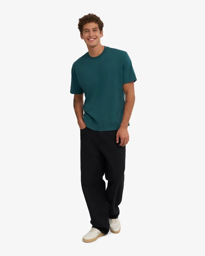 Oversize-T-Shirt aus Bio-Baumwolle – Ozeangrün