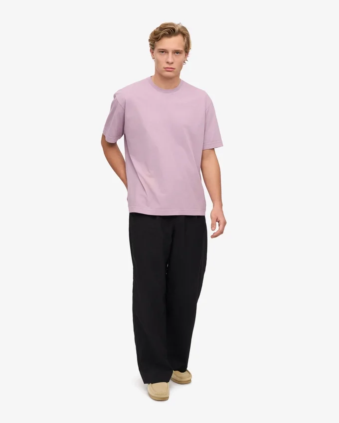 Oversize-T-Shirt aus Bio-Baumwolle – Perlmutt-Lila
