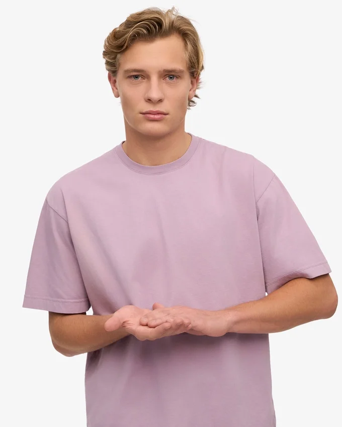 Oversize-T-Shirt aus Bio-Baumwolle – Perlmutt-Lila