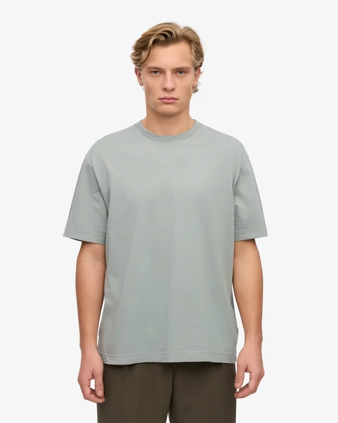 Oversize-T-Shirt aus Bio-Baumwolle – Stahlblau