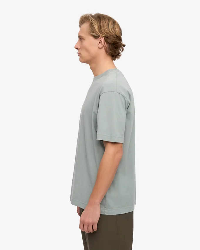 Oversize-T-Shirt aus Bio-Baumwolle – Stahlblau