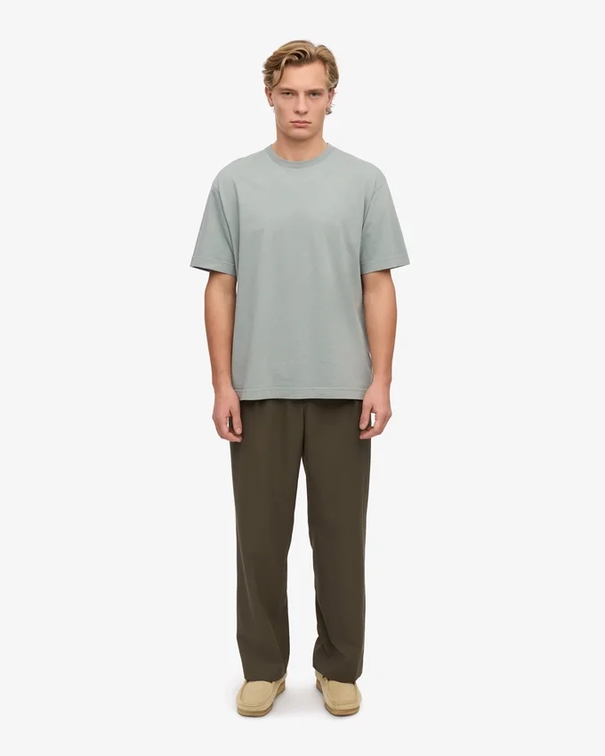Oversize-T-Shirt aus Bio-Baumwolle – Stahlblau