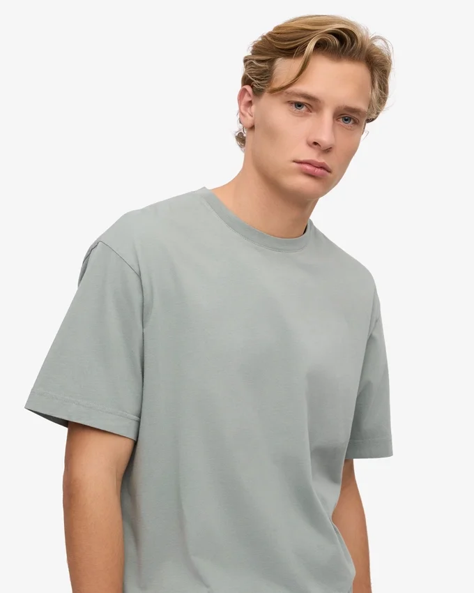 Oversize-T-Shirt aus Bio-Baumwolle – Stahlblau