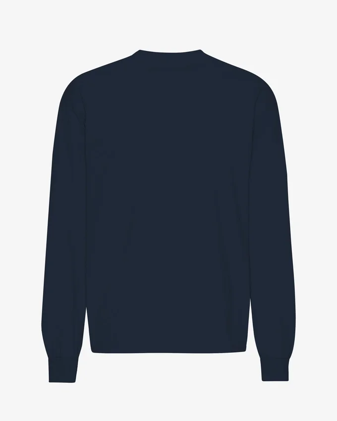Oversized Bio-Langarm-T-Shirt – Marineblau