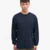 Oversized Bio-Langarm-T-Shirt – Marineblau