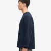 Oversized Bio-Langarm-T-Shirt – Marineblau