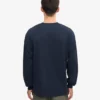 Oversized Bio-Langarm-T-Shirt – Marineblau