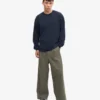 Oversized Bio-Langarm-T-Shirt – Marineblau