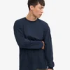 Oversized Bio-Langarm-T-Shirt – Marineblau