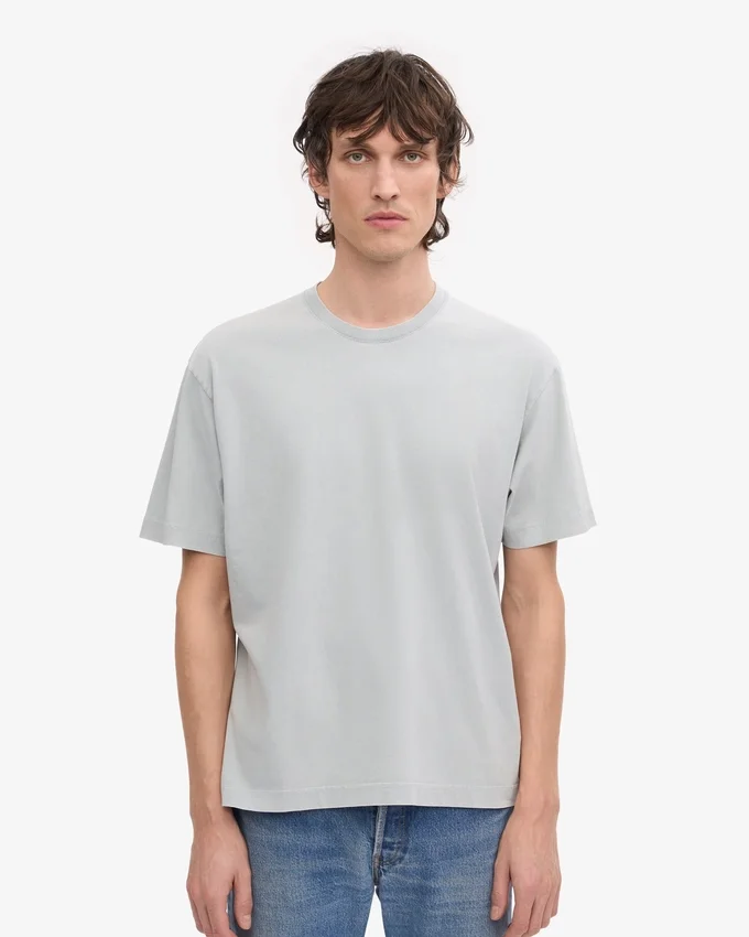 Oversized-Bio-T-Shirt – Ausgewaschenes Grau
