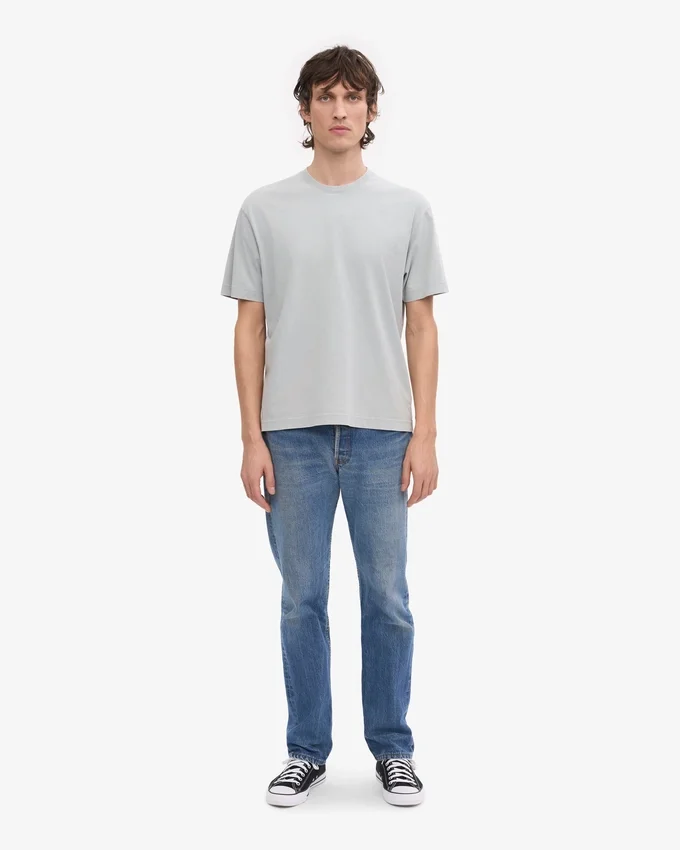 Oversized-Bio-T-Shirt – Ausgewaschenes Grau